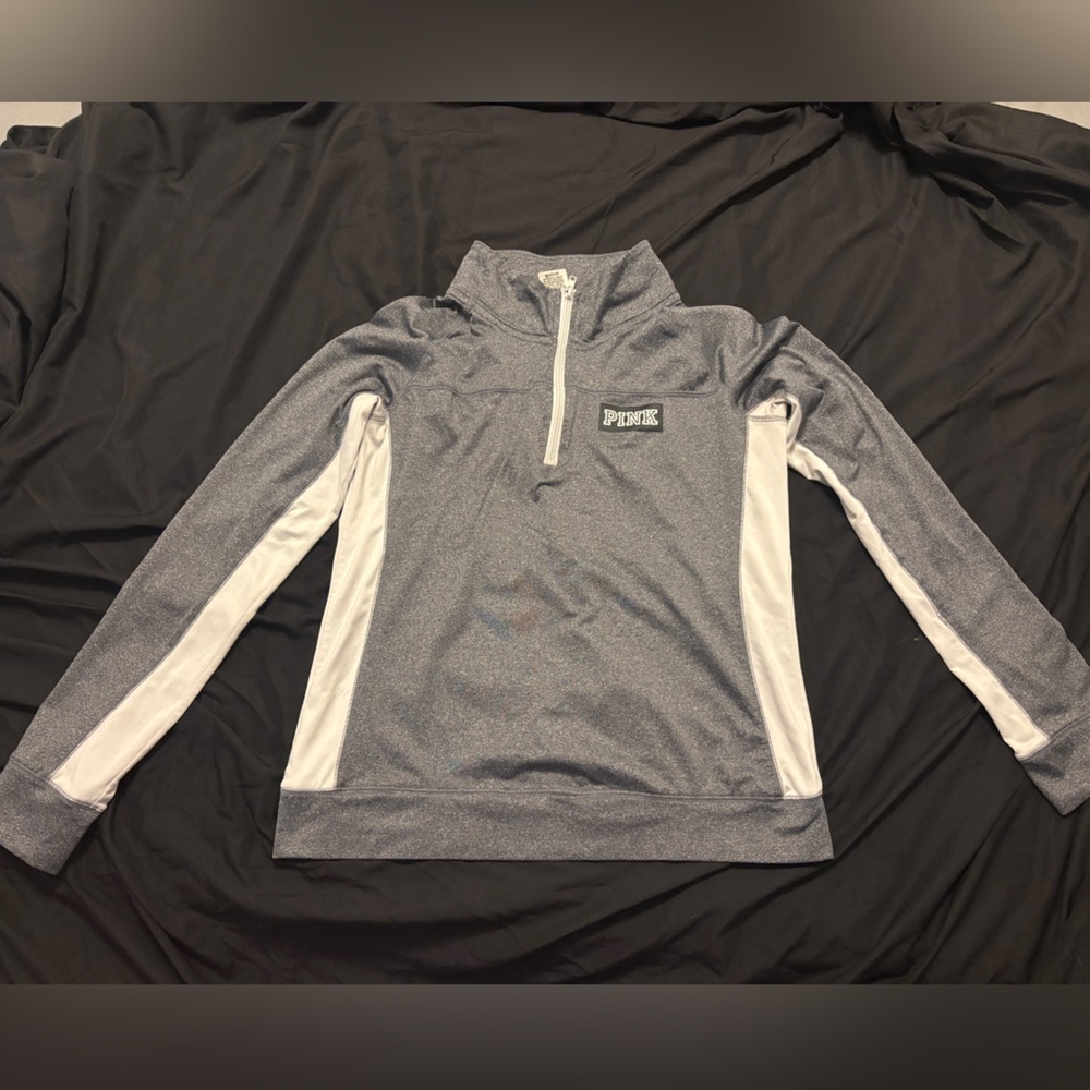 Women’s VS PINK Gray and White 3/4 Zip